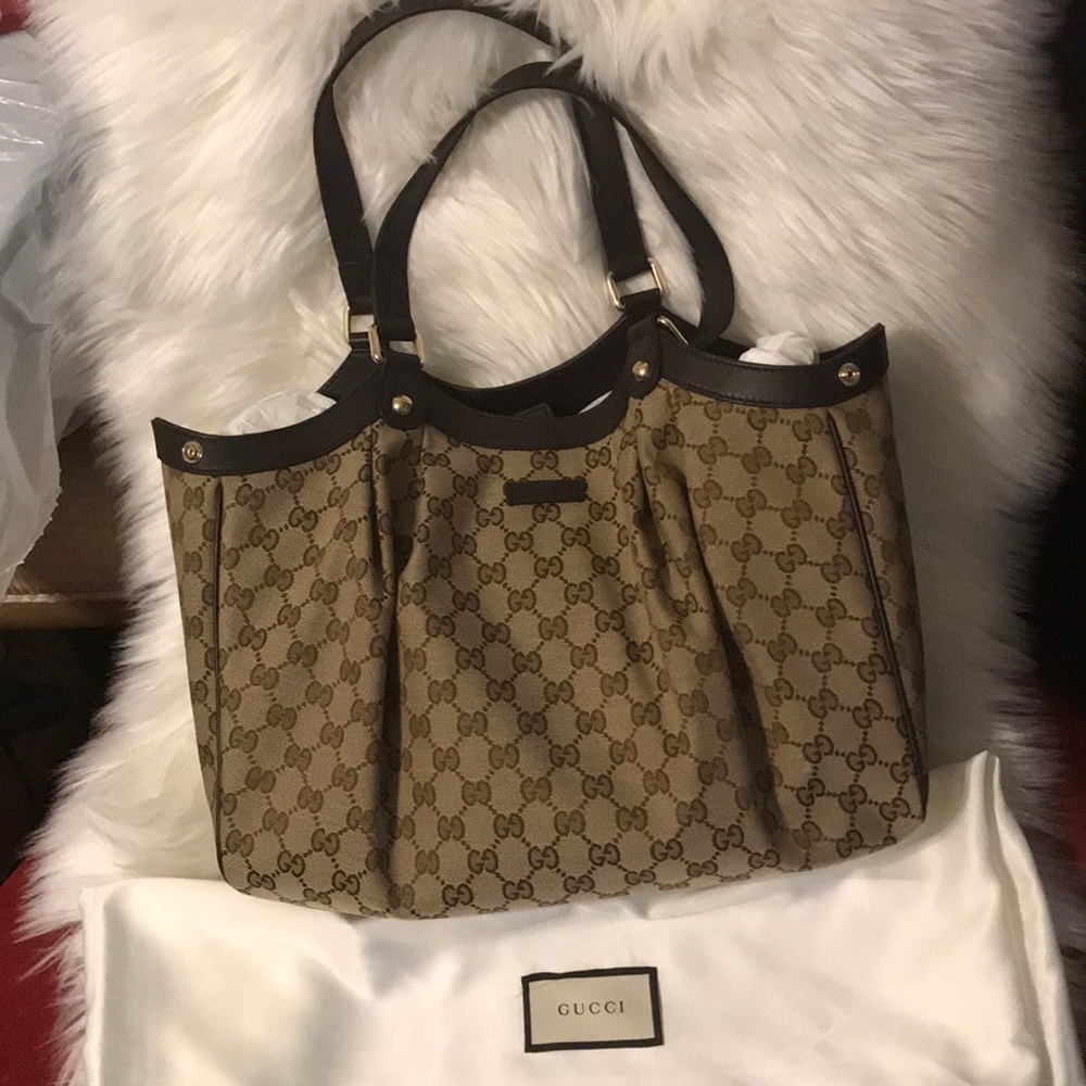 Gucci Satchel Large MADE IN ITALY Leather Handles